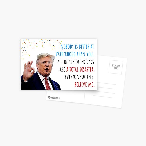 Donald Trump Fathers Day, Fatherhood, First Fathers day, Humor, Humour, Cute Gift ideas Postcard