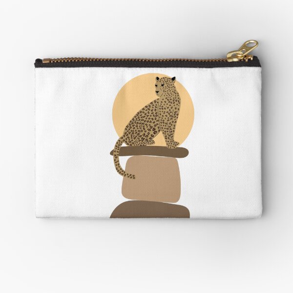 Leopard on the rocks Zipper Pouch