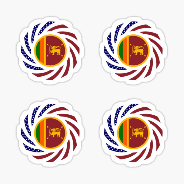 Sri Lankan American Multinational Patriot Flag Series Sticker