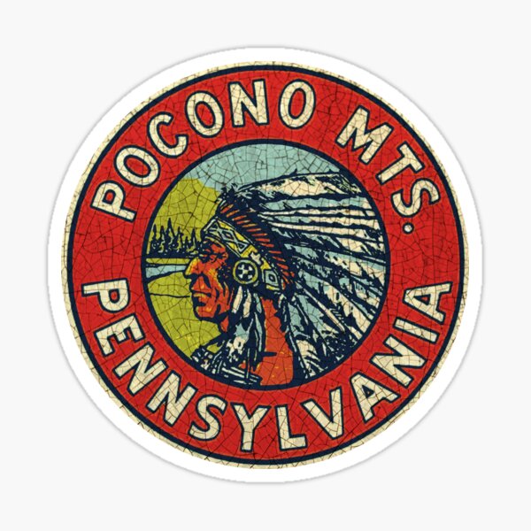 Pocono Mountains Vintage Souvenir Sticker