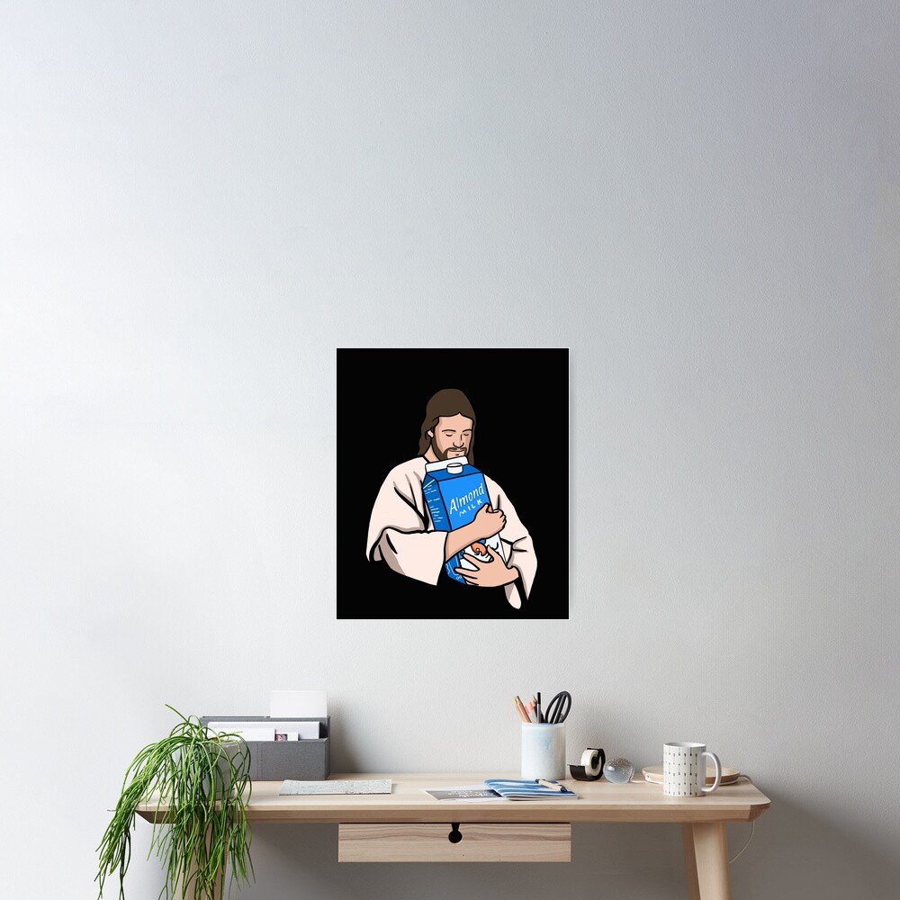 "Jesus Loves Almond Milk (Herbivore Jesus Holding Almond Milk) Oat Milk