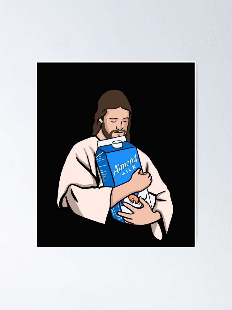 "Jesus Loves Almond Milk (Herbivore Jesus Holding Almond Milk) Oat Milk