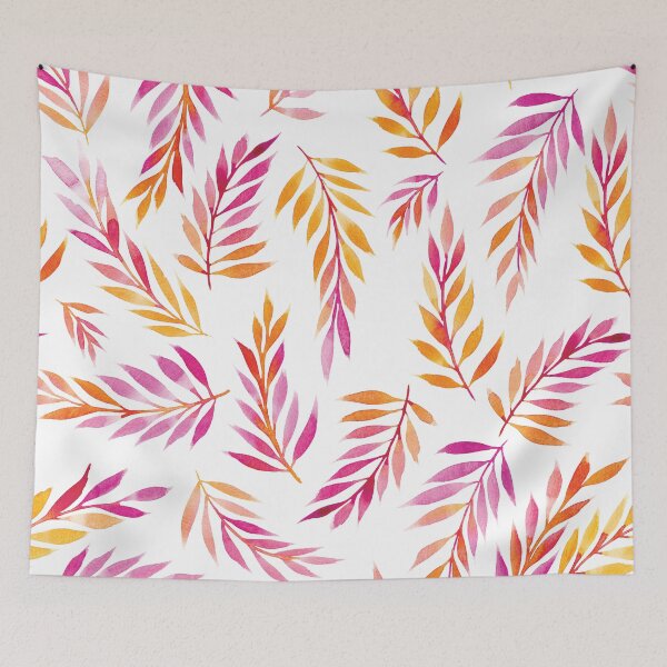 Item preview, Tropical Leaves Pattern | Original Pink and Orange Colour designed and sold by RebeccaFlaherty.