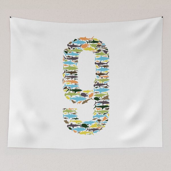Item preview, Kids Types Of Sharks Birthday graphic For 9 Year Old Boys & Girls designed and sold by banwa.