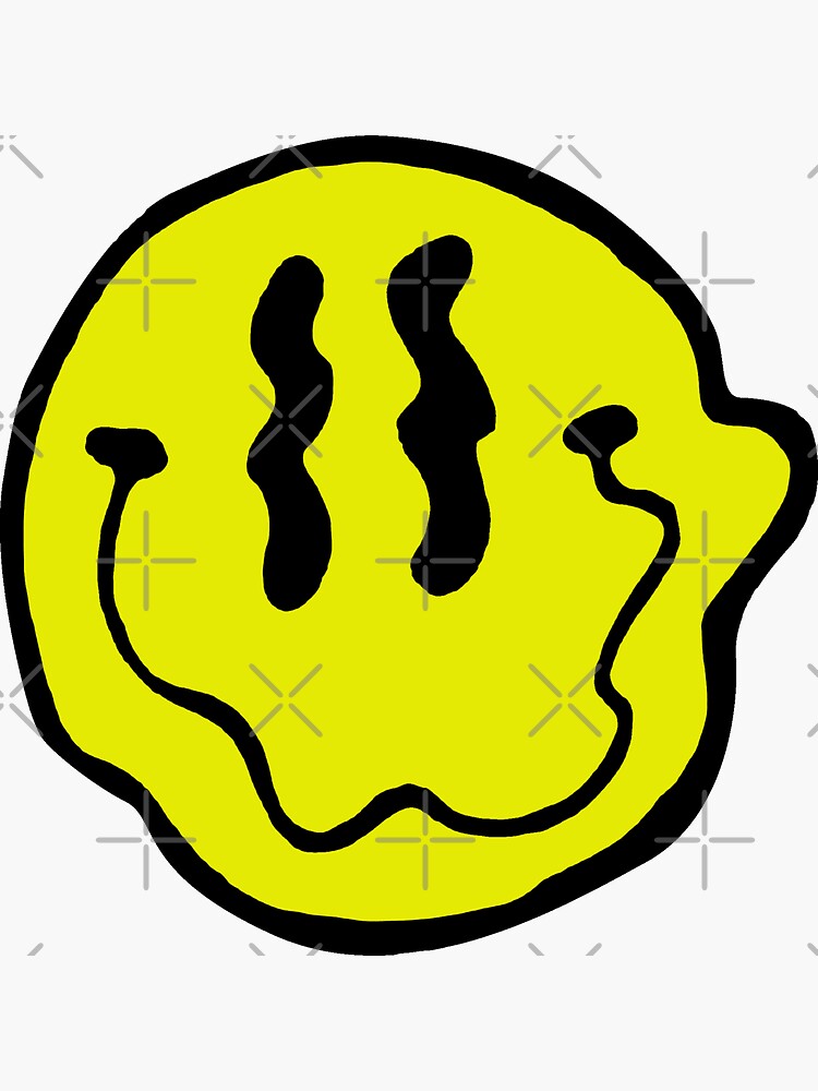 Trippy Smiley Face Sticker for Sale by Dylan Rogers
