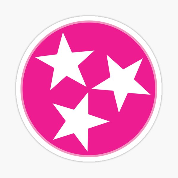 Tennessee TriStar - Plastic Pink Sticker