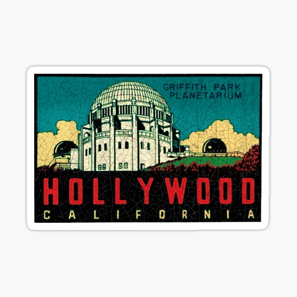 Vintage Andenken des Hollywood Griffith Observatory Sticker