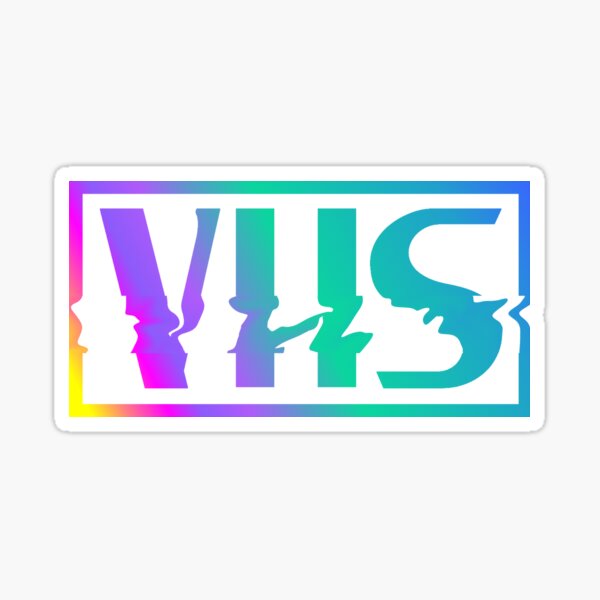 Retro VHS Logo Colorful Vaporwave Gradient Sticker