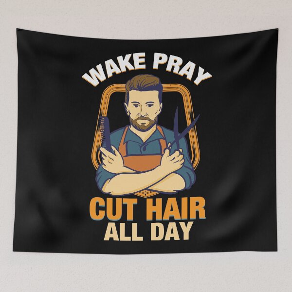 Item preview, Wake pray, cut hair all day designed and sold by shirtbubble.