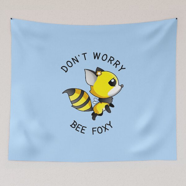 Item preview, Don't Worry, Bee Foxy - Blue designed and sold by 4wordsmovement.