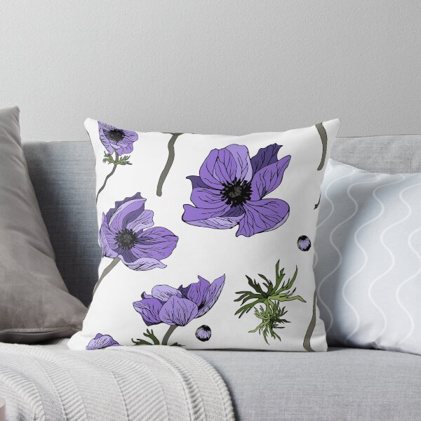 Item preview, Pattern with blue (violet) Anemones flowers designed and sold by SASHA-MATBON.