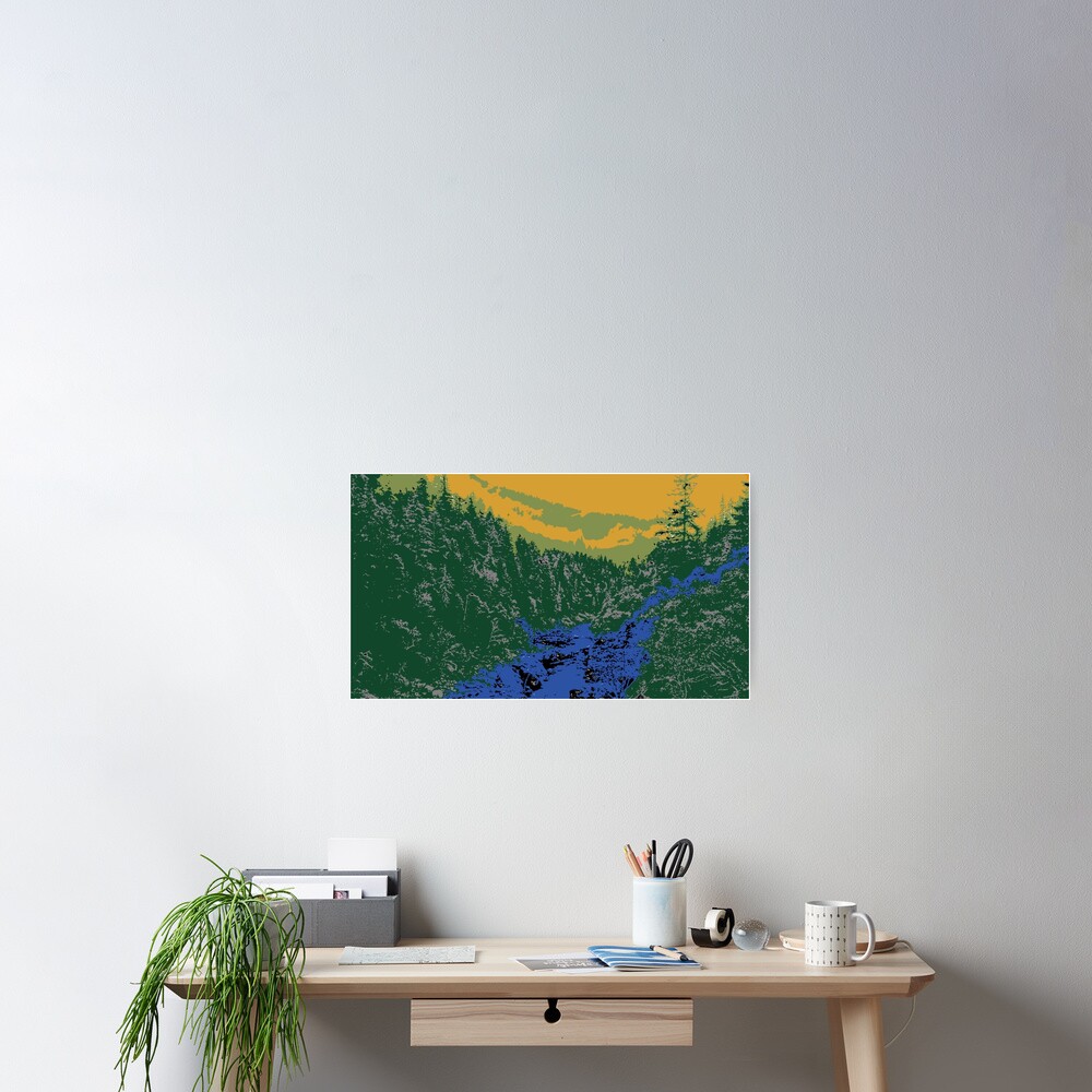 Abstract Mountain Scenery Poster