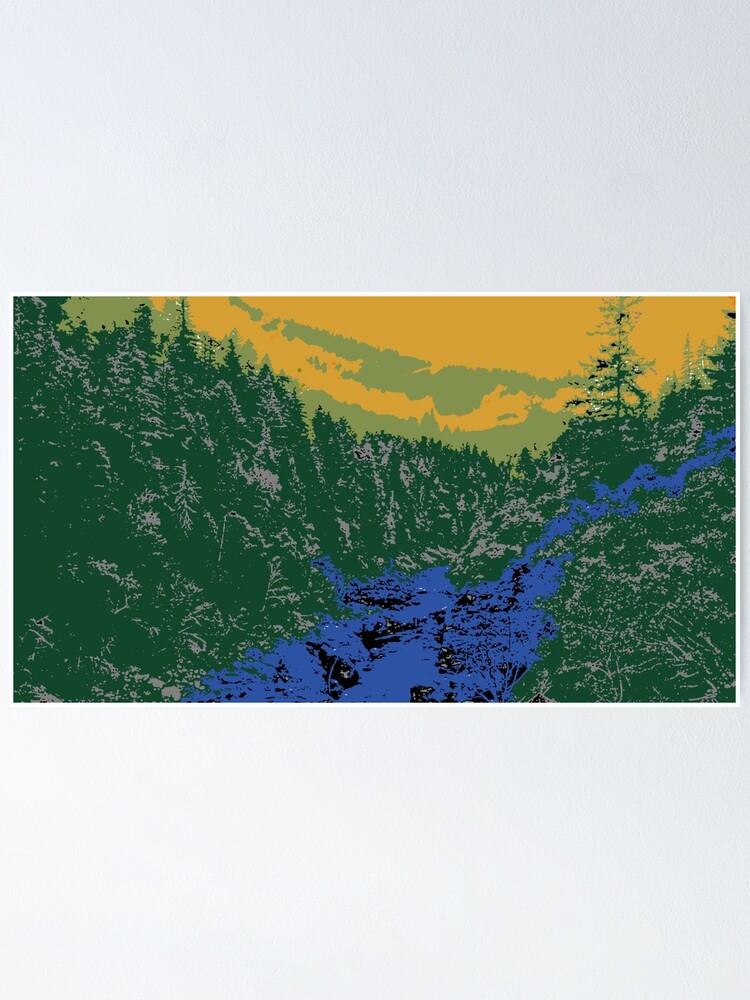 Alternate view of Abstract Mountain Scenery Poster