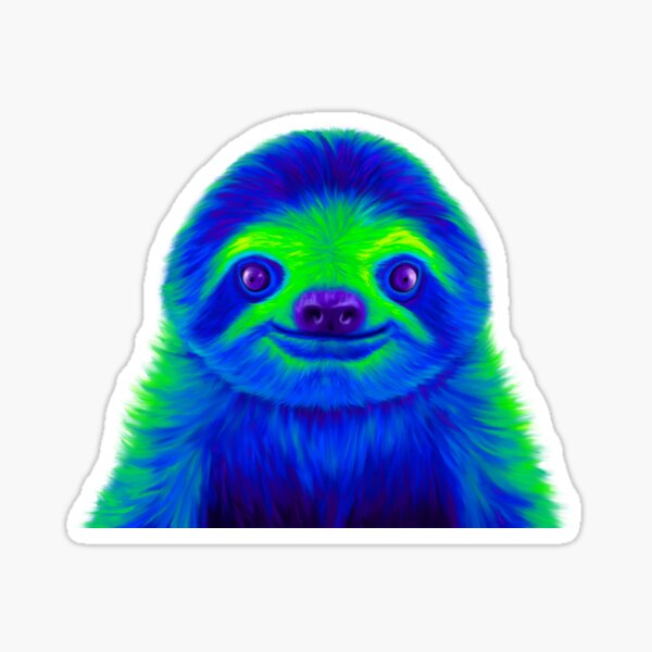 Blue and Green Sloth Sticker