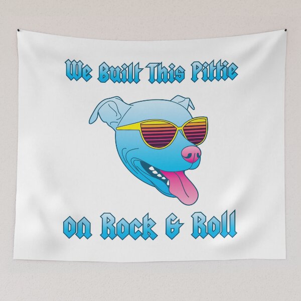 Item preview, We Built This Pittie on Rock and Roll - White designed and sold by PittieParadise.
