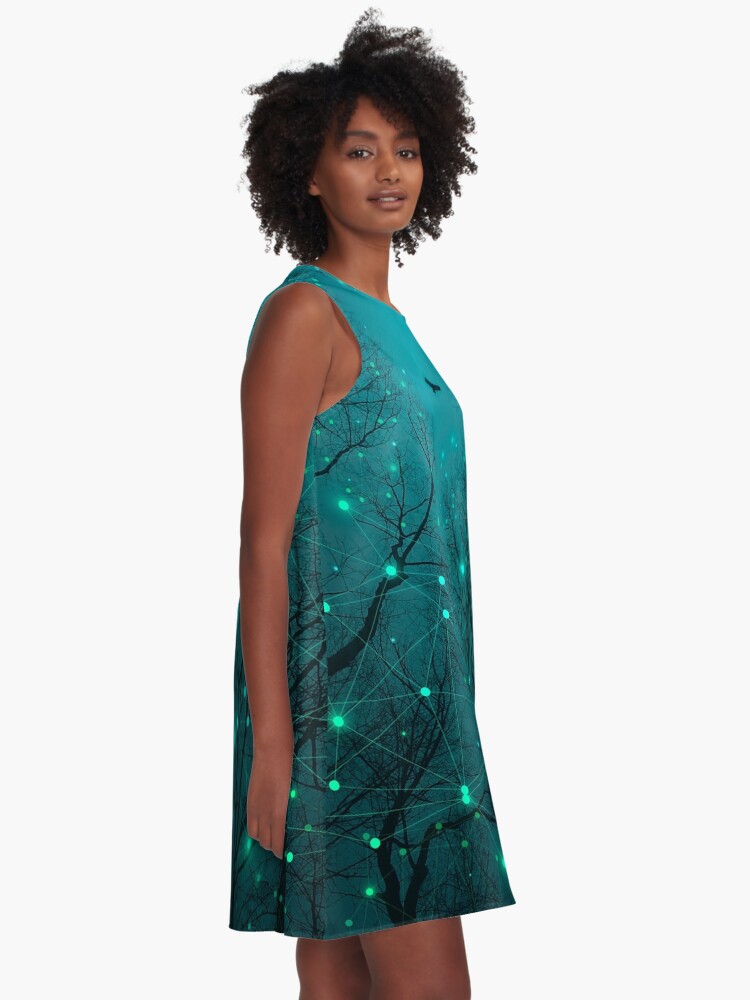 Thumbnail 2 of 4, A-Line Dress, Silently, One by One, the Stars Blossomed designed and sold by soaringanchor.