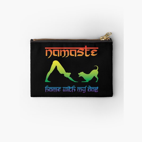 Item preview, Namaste Home and Do Yoga with My Dog - Rainbow Chakra on Black designed and sold by PittieParadise.