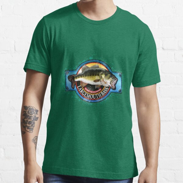 Largemouth Bass Vintage Black & White  Essential T-Shirt for Sale by  fishweardesigns