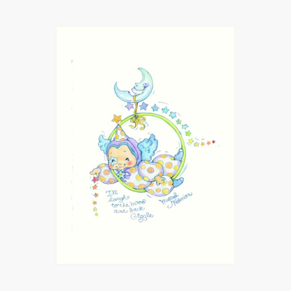 Giggle the Guardian Angel of Laughter To the Moon Art Print