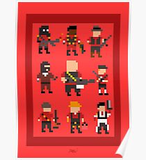 Team Fortress 2 8-Bit Rotes Team Poster
