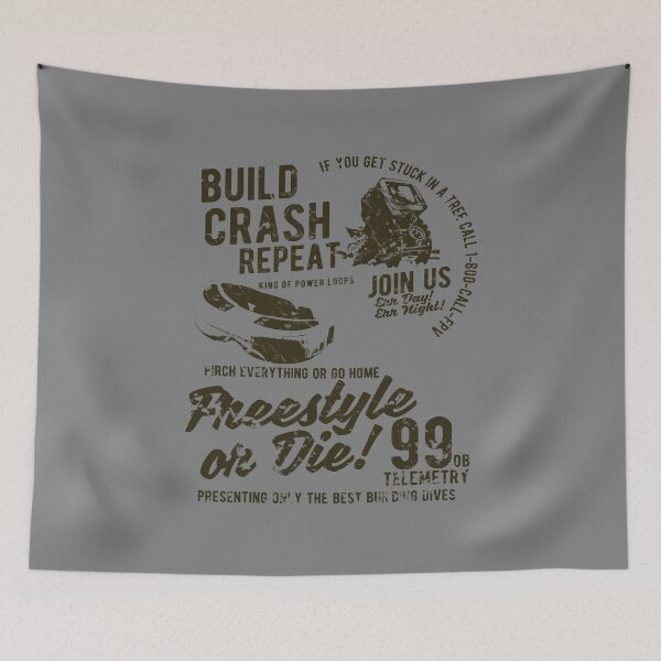 Item preview, FPV Build Crash Repeat - Freestyle Pilot Drone Shirt designed and sold by KWADX Drones Apparel.