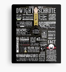 Lámina metálica Las sabias palabras de Dwight Schrute (camiseta oscura)