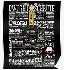 The Wise Words of Dwight Schrute (Dark Tee) Poster