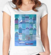 Paris Blues Painting Women's Fitted Scoop T-Shirt