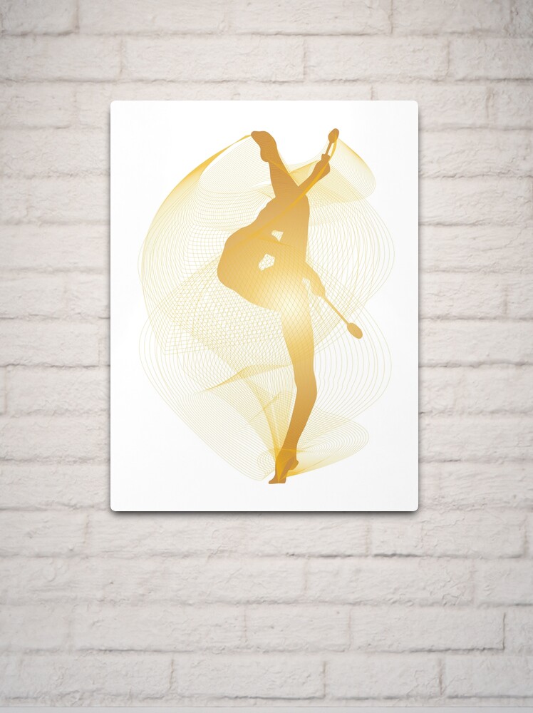 Thumbnail 2 of 4, Metal Print, Rhythmic Gymnast - Clubs designed and sold by ArtlandStudio.