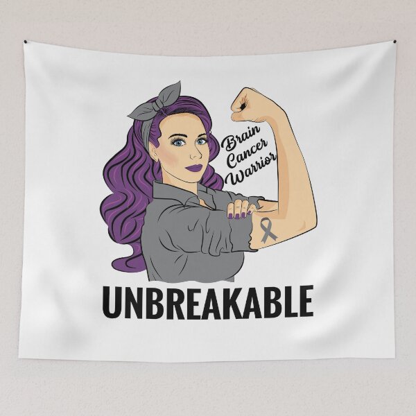 Item preview, Brain Cancer Warrior Unbreakable Awareness Support designed and sold by ZNOVANNA.