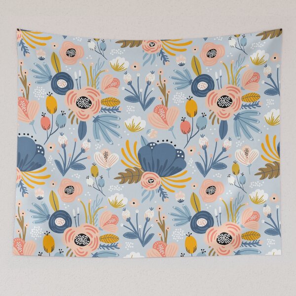 Item preview, Florals on Cool Blue designed and sold by NeoHues.