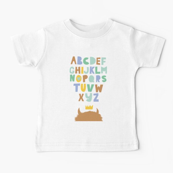 Alfabeto para cosas salvajes Camiseta para bebés