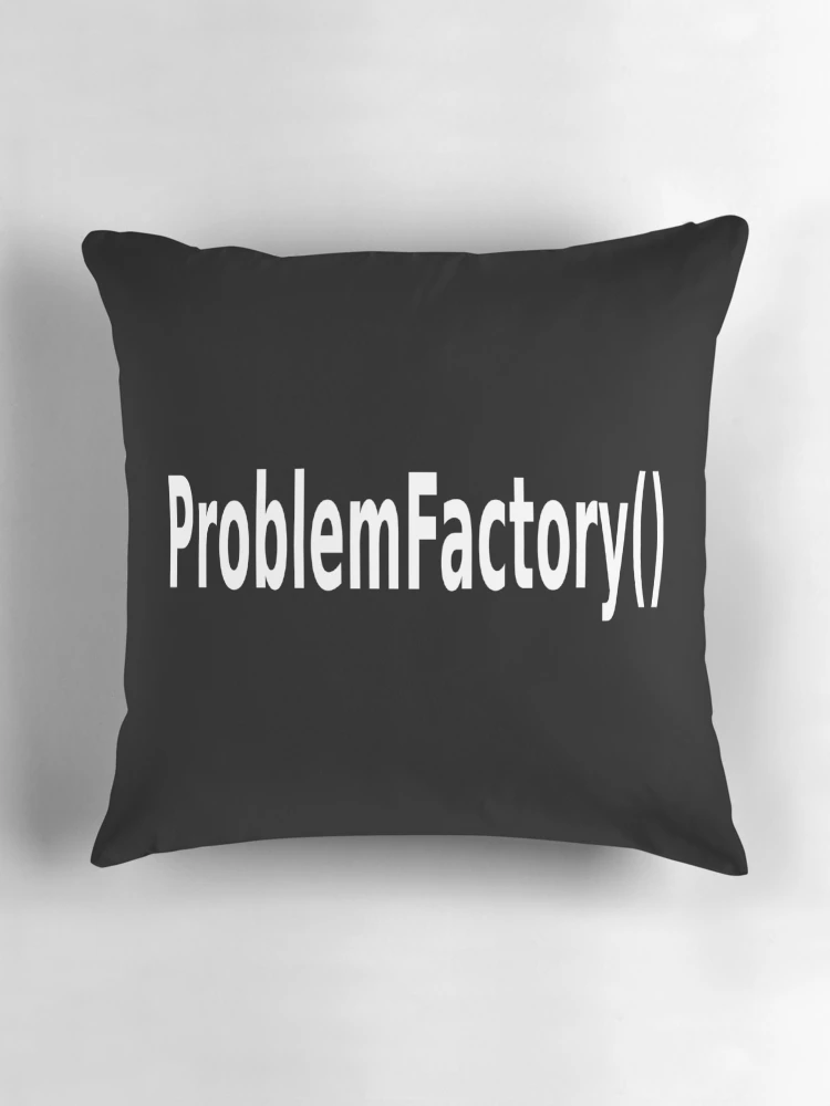 Thumbnail 3 of 4, Pillow, ProblemFactory() - Programmer Humor for Java Developers designed and sold by ramiro.