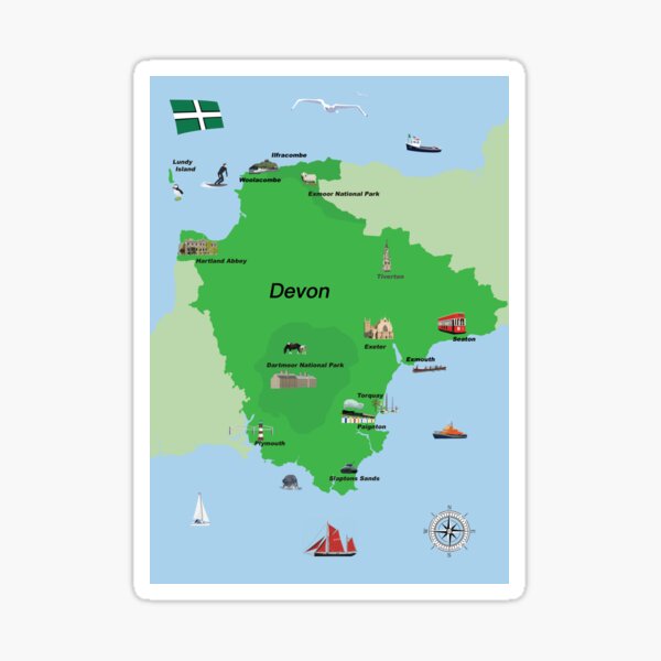 Item preview, Illustrated Devon Map designed and sold by WayneBrant.