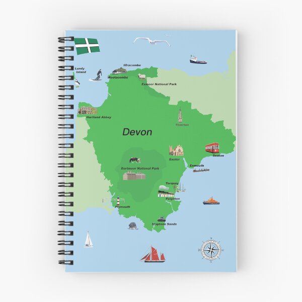 Aperçu de l'œuvre Carte illustrée du Devon créée et vendue par WayneBrant.