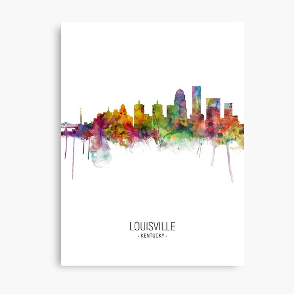 Louisville Skyline Blue Watercolor by Zouzounio Art Throw Blanket for Sale  by zouzounioart