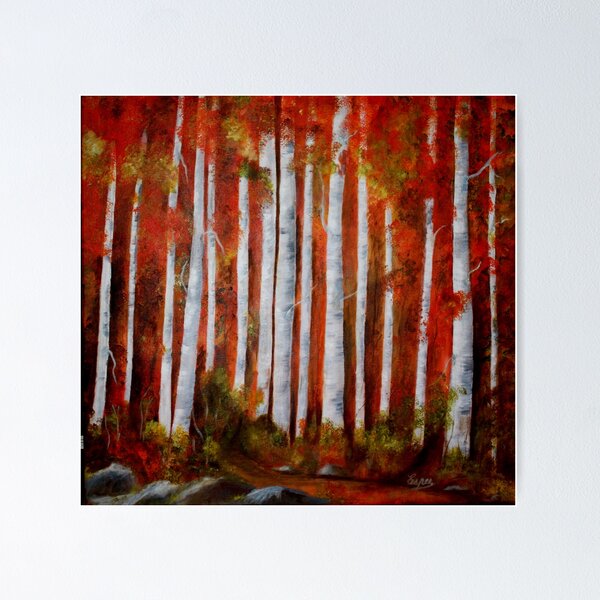 Item preview, Aspen trees in the Fall- Acrylic painting designed and sold by Esperanza Gallego.