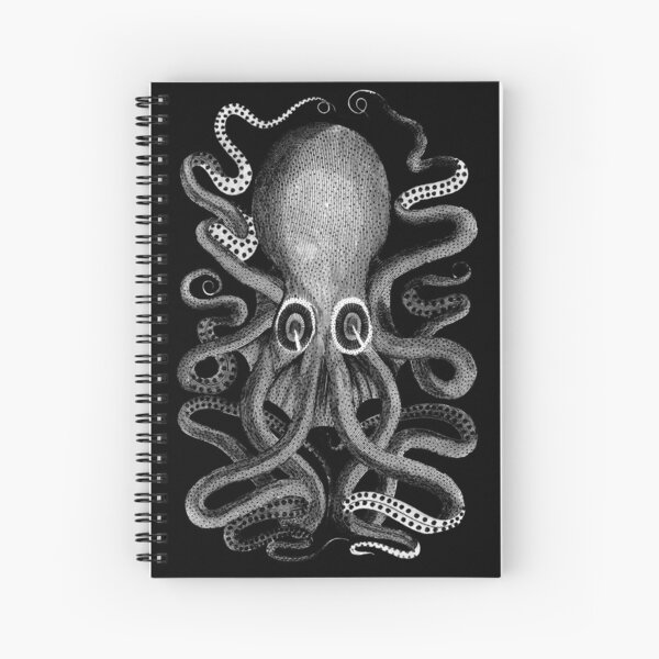 Vintage Cuttlefish Tentacle Illustration by George Shaw Spiral Notebook