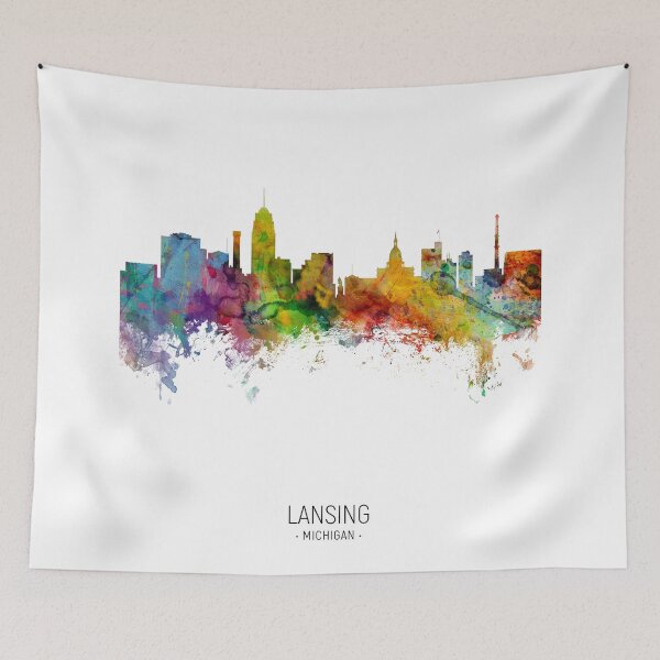 Item preview, Lansing Michigan Skyline designed and sold by ArtPrints.