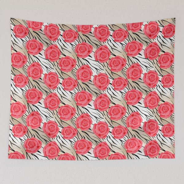 Item preview, Seamless texture of pink tiger Rose in the background. designed and sold by fuzzyfox.