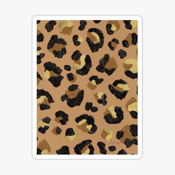 Leopard Print – Neutral & Gold Palette Sticker