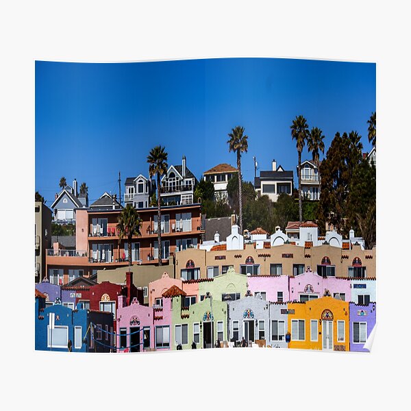 "Capitola California Colorful Houses" Poster by sgnakbud Redbubble