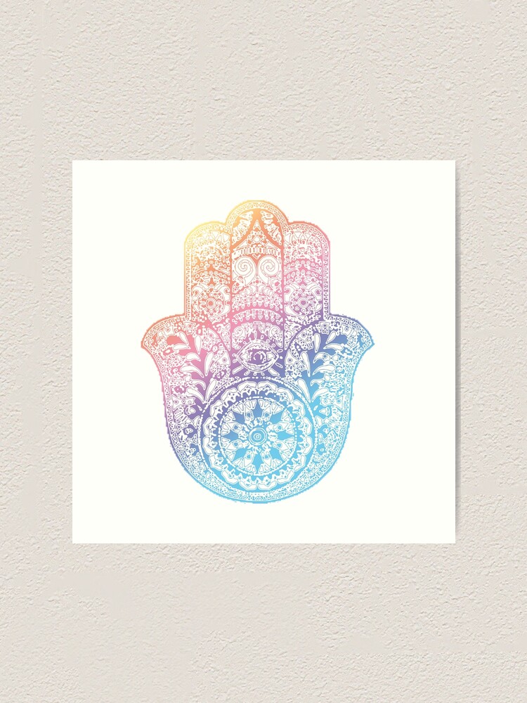 Alternate view of Rainbow Hamsa Art Print