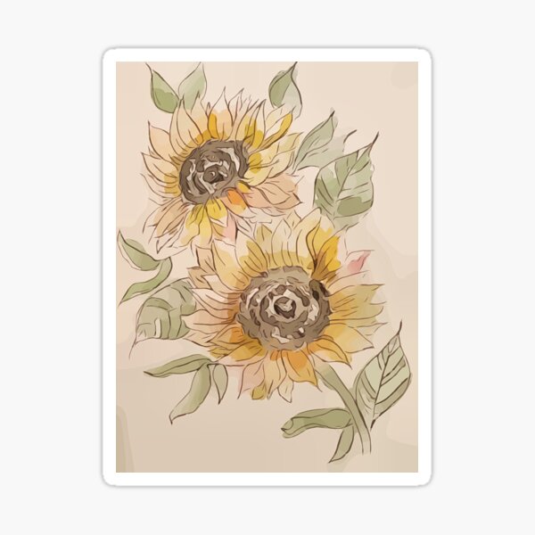 Sunflowers in Watercolor Sticker