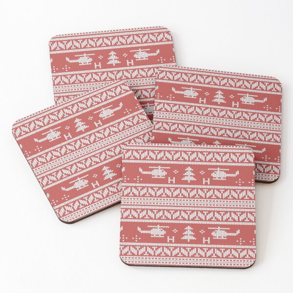 Item preview, White and Red Helicopter Aviation Christmas Pattern designed and sold by NorseTech.
