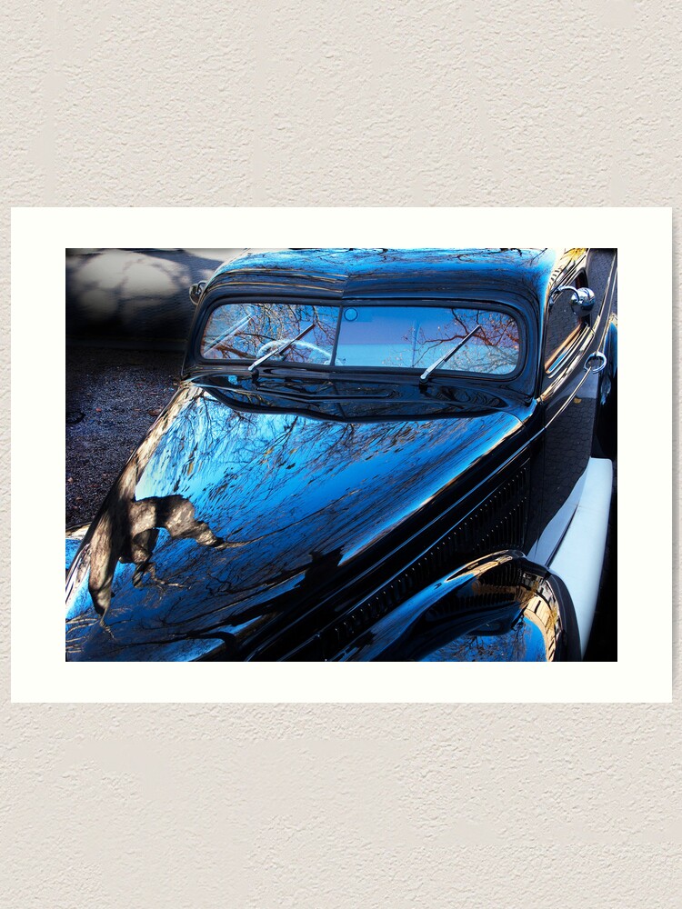 Alternate view of Spooky Custom Van in Winter light Art Print