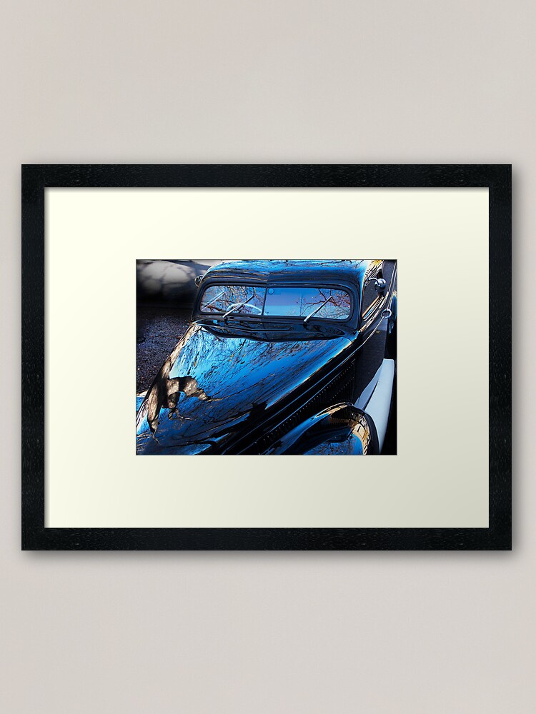Alternate view of Spooky Custom Van in Winter light Framed Art Print