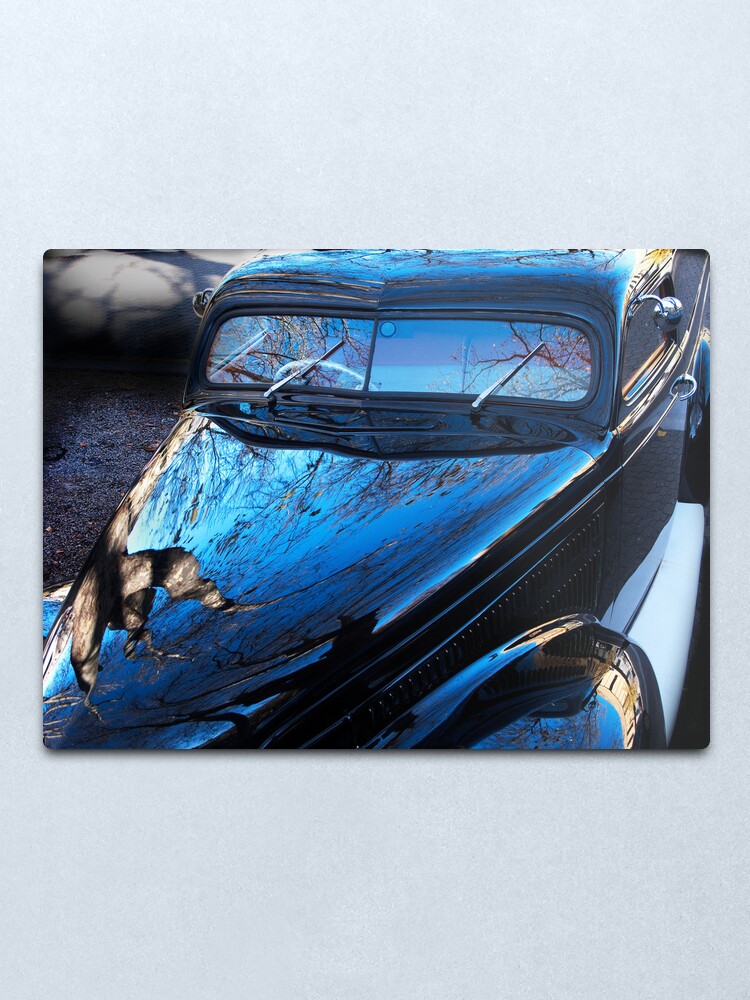 Alternate view of Spooky Custom Van in Winter light Metal Print