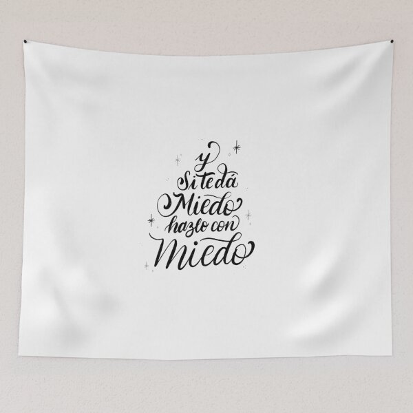 Item preview, Si te da miedo hazlo con miedo #Spanish #Lettering #Saying #Quote #Miedo #Español #Black #White designed and sold by Gabba Delgado.