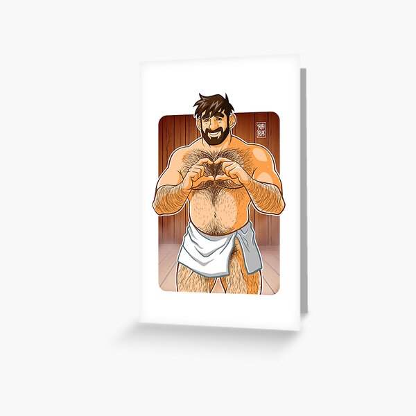 ADAM LIKES SAUNAS Greeting Card